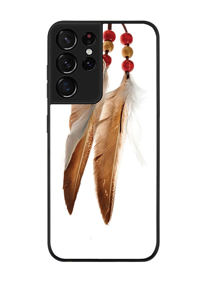Stylizedd Rugged Black edge case for Samsung Galaxy S21 Ultra 5G Slim fit Soft Case Flexible Rubber Edges Anti Drop TPU Gel Thin Cover - Chief Longfeathers - Image 1