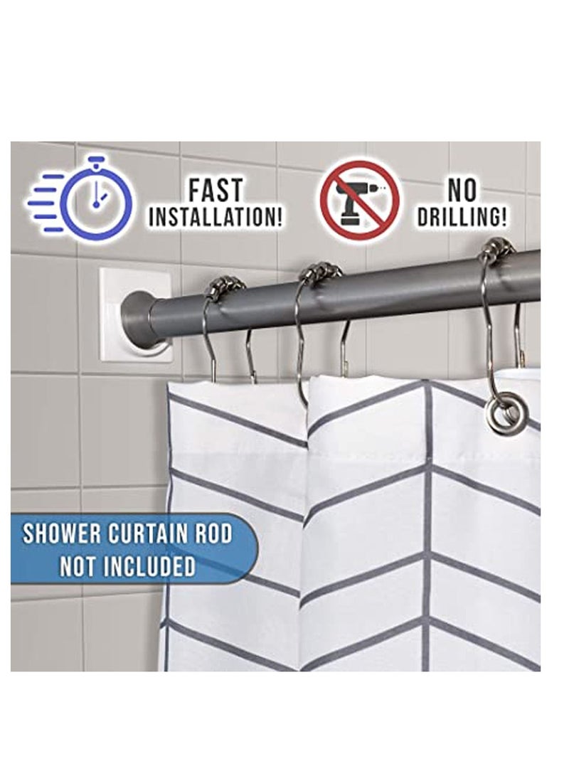 2 Pack Tension Holder Rod Mount Retainer for Wall No Drilling - Image 2