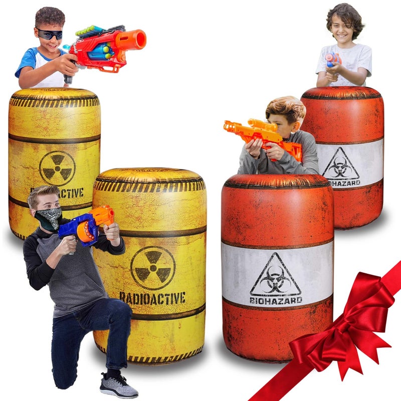 NINOSTAR 4 Pack Inflatable Battle Battlefield BarrelsGreat for Party Laser Tag Gun Game Battle Obstacles by Ninostar - Image 4