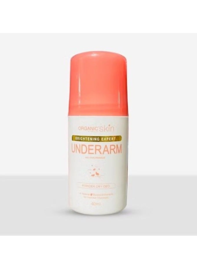 Organic Skin Whitening Underarm Powder Dry Deo Roll-On 40ml