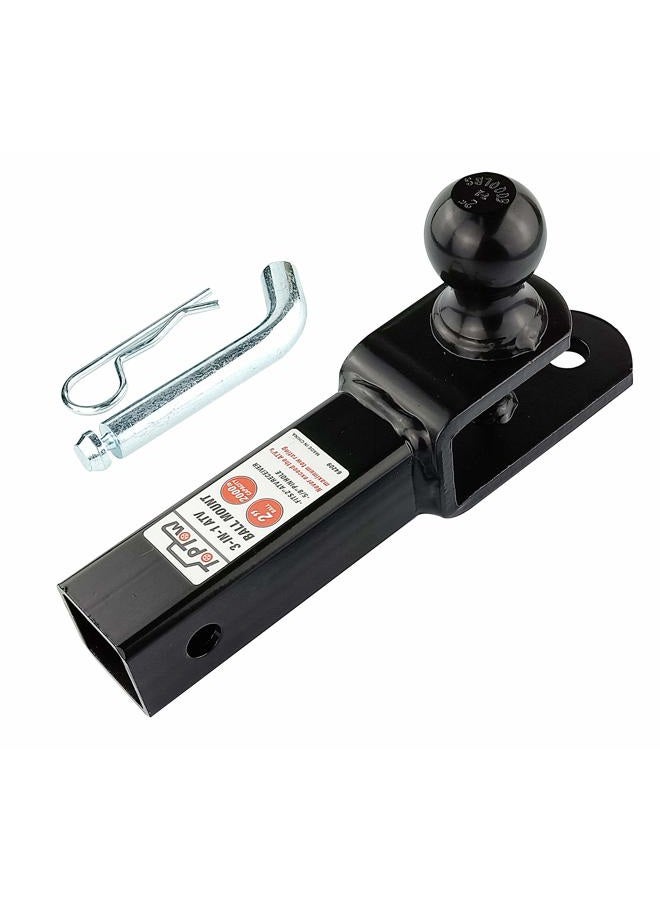 TOPTOW ATV/UTV Trailer Hitch Towing Ball Mounts, 2-Inch Ball, Clevis Pin, Fits 2-Inch Receiver - Image 5