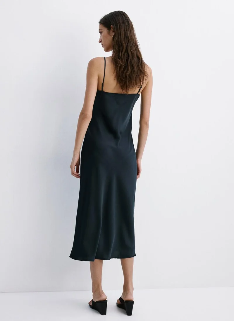MANGO Satin Camisole Dress