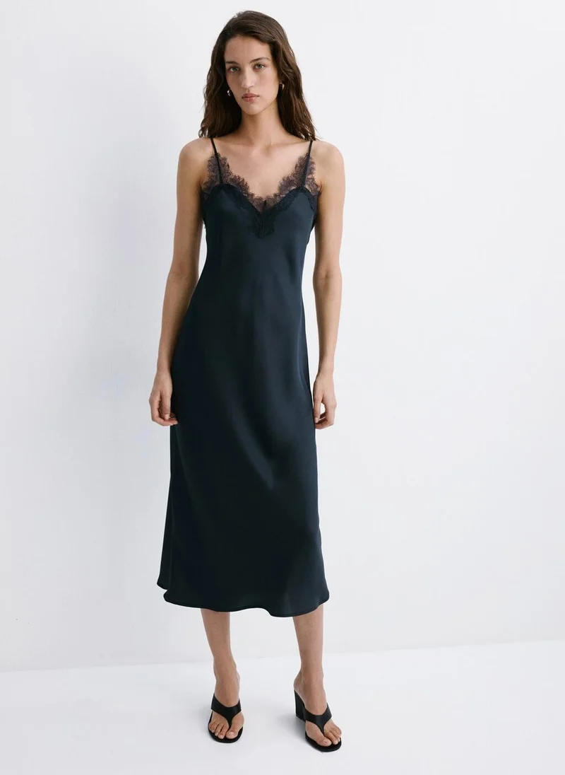 MANGO Satin Camisole Dress