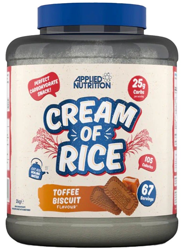 Applied Nutrition Cream of Rice High Carbohydrate Supplement Toffee Biscuit 2 kg - Image 1