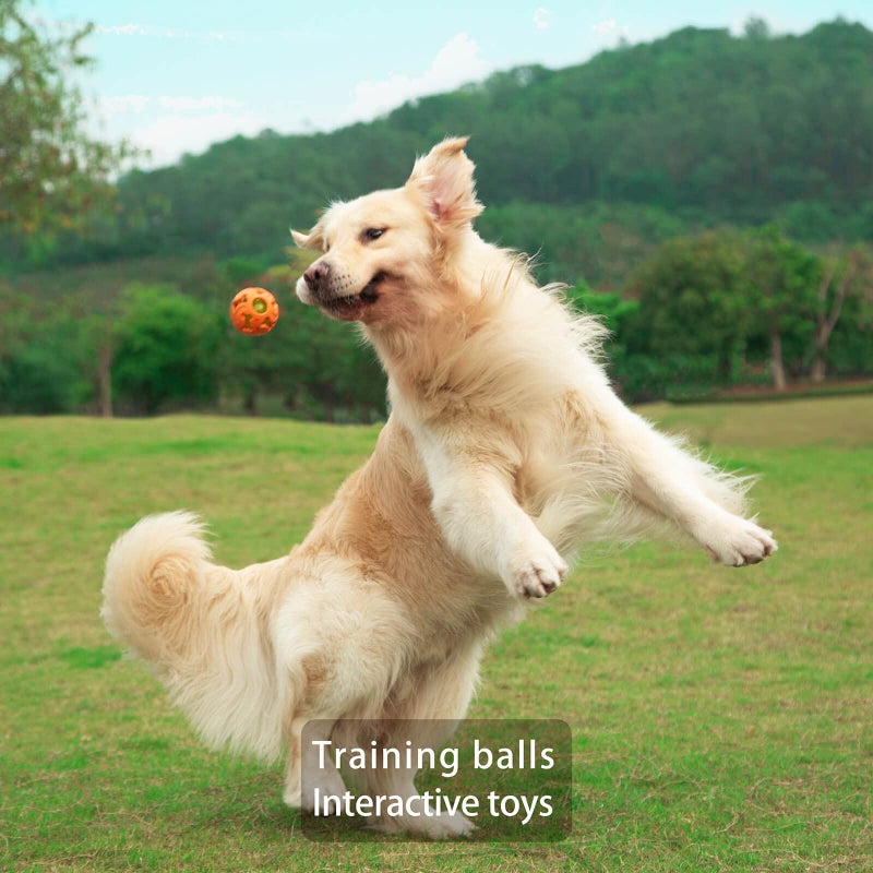 Leejec Dog Toys, 2.5" Interactive Light up Balls, Chew Toys for Medium and Small Breed, Rubber Durable Fetch Training Balls, Pet Birthday Gift, 3-Pack - Image 5
