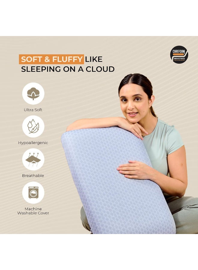 CareFoam وسادة CareFoam الطبية من رغوة الذاكرة للنوم المريح، تخفيف آلام الرقبة والكتف مع غطاء جاكار رمادي قابل للإزالة 24 x 15 x 5 بوصة عبوة من 1 - Image 5