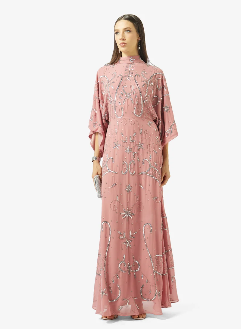 Frock and Frill Embellished Flared Sleeve Dress