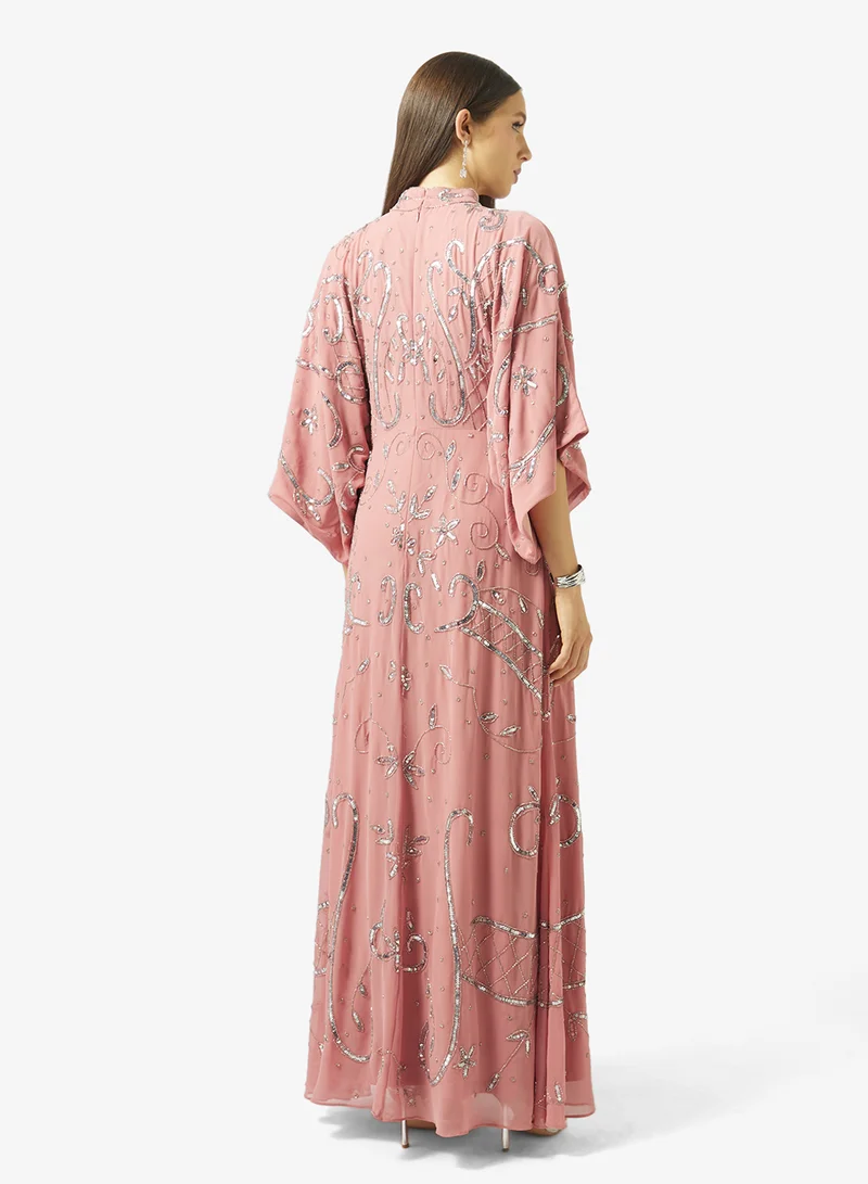 Frock and Frill Embellished Flared Sleeve Dress