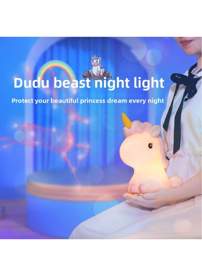 Unicorn Doodle Beast Night Light Bedroom Bedside Baby Baby Feeding Eye Protection Sleep Children Cartoon Clap Light 