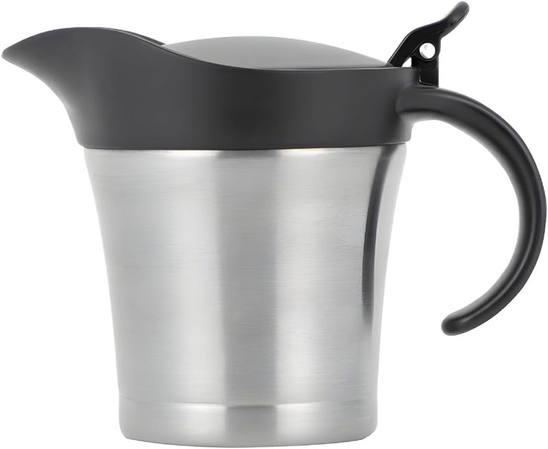 Gravy Boat with Lid - 450ml Serving Pot | Stainless Steel Sauce Pot with Lid, Heat Resistant Sauce Server for Buffet, Salad, Wedding, Party, Kitchen, Catering and Hotel Use - Image 1