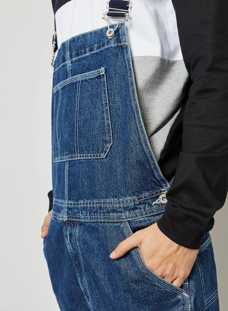 TOPMAN Dark Wash Dungarees