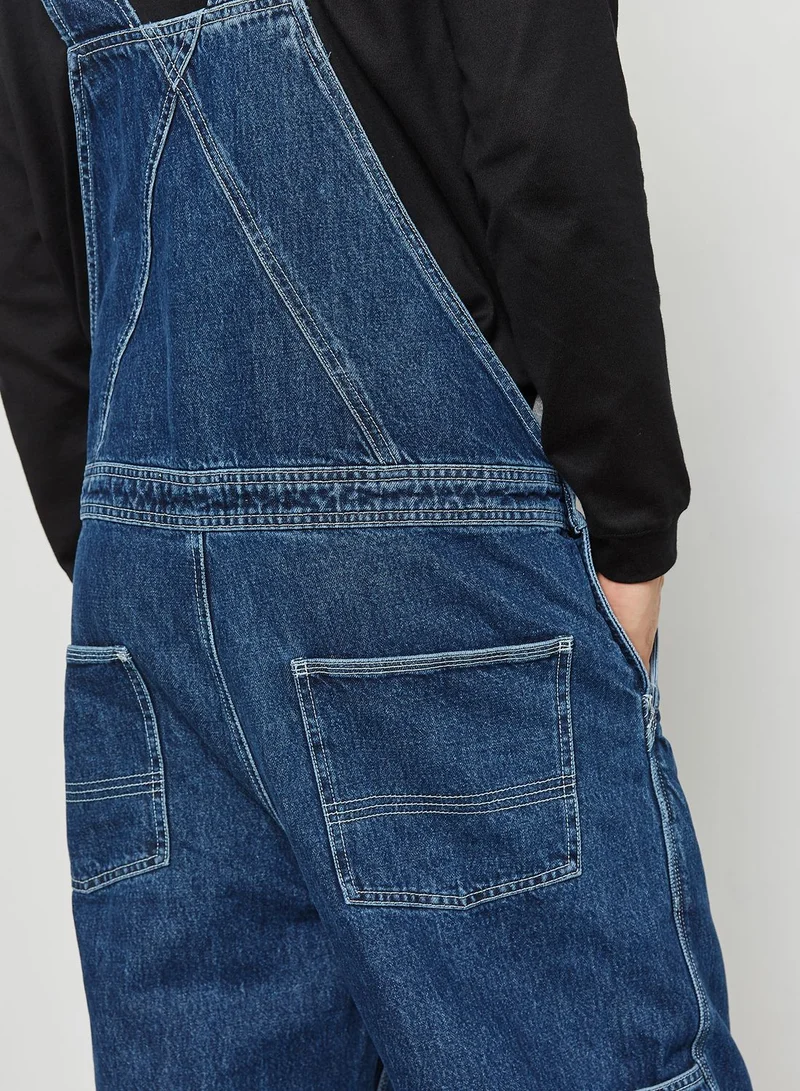 TOPMAN Dark Wash Dungarees