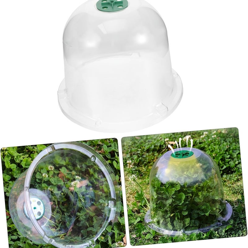 7pcs White Transparent Golden Bell Reusable Round Plant Protector Covers Anti Bird Anti Snail Breathable Gardening Covers For Vegetables Seedlings Flowers And Low Plants - Image 1