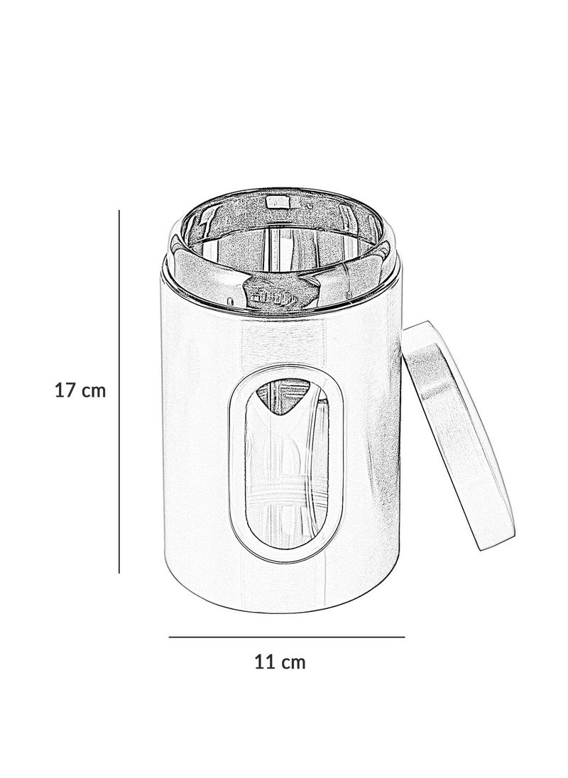 KASTWAVE - 3-Pcs Kitchen Canister Set with Secure Lids - Food Storage Jars, Transparent Viewing Window, Customizable Labels - Ideal for Sugar, Tea, Coffee - Black - Image 1