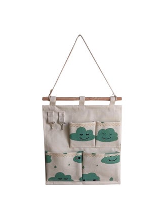 ZAKKA Cotton Linen Foldable Storage Hanging Bag with Hooks F green clouds - pzsku/ZCBEC9F96BEC48A16E4B8Z/45/1746222319/f47b7694-b71d-420d-9a49-837a32c6f5e9