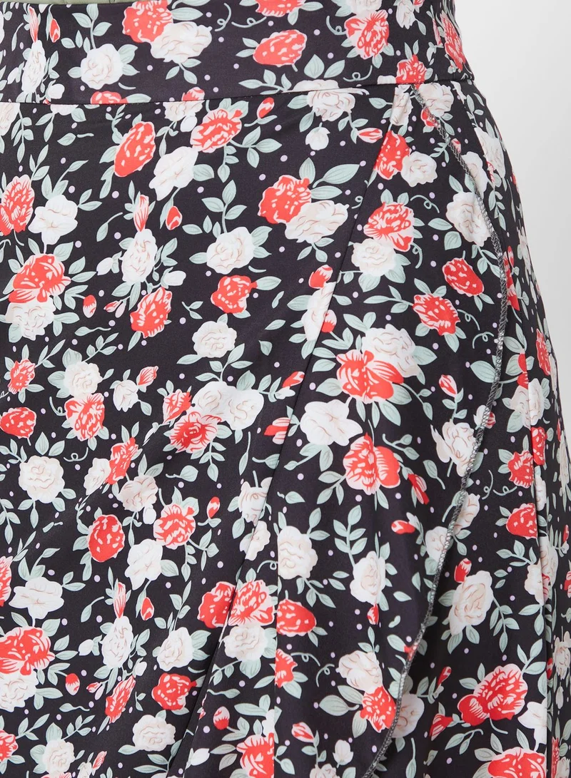 ELLA Ruffled End Printed Skirt