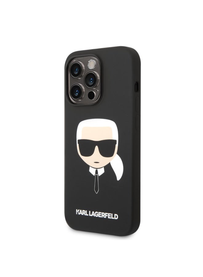 كارل لاغرفيلد كفر جوال ايفون 14 برو ماكس سيليكون لون أسود من كارل لاغرفيلد Karl Lagerfeld Silicone Karl`s Head Hard Case for iPhone 14 Pro Max - Image 2