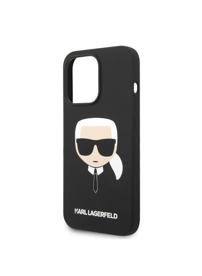 كارل لاغرفيلد كفر جوال ايفون 14 برو ماكس سيليكون لون أسود من كارل لاغرفيلد Karl Lagerfeld Silicone Karl`s Head Hard Case for iPhone 14 Pro Max - Image 4
