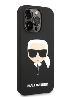 Karl Lagerfeld Karl Lagerfeld Silicone Karl`s Head Hard Case for iPhone 14 Pro Max (6.7") - Black [ KLHCP14XSLKHBK ]  - Image 1