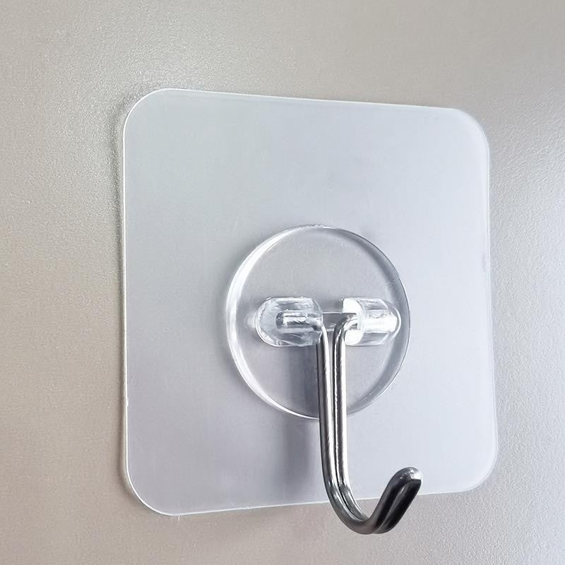 Clear Adhesive Wall Hooks for Kitchen Bath 6*6 round stainless steel hook