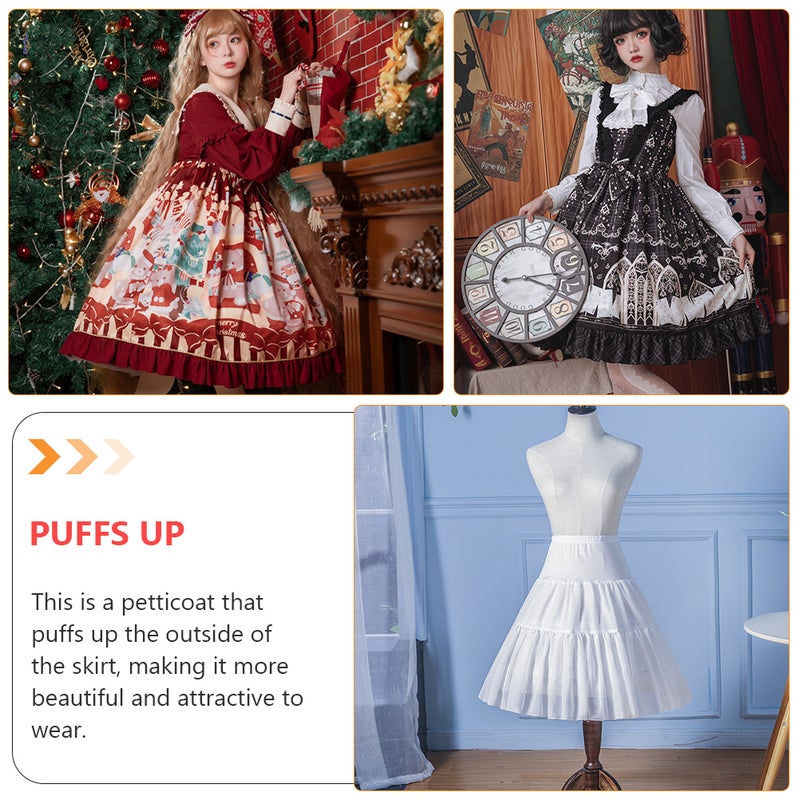 1pc Fashion Lolita Dress Underskirt Beautiful Skirt Layered Bubble Skirt (White) - Image 2