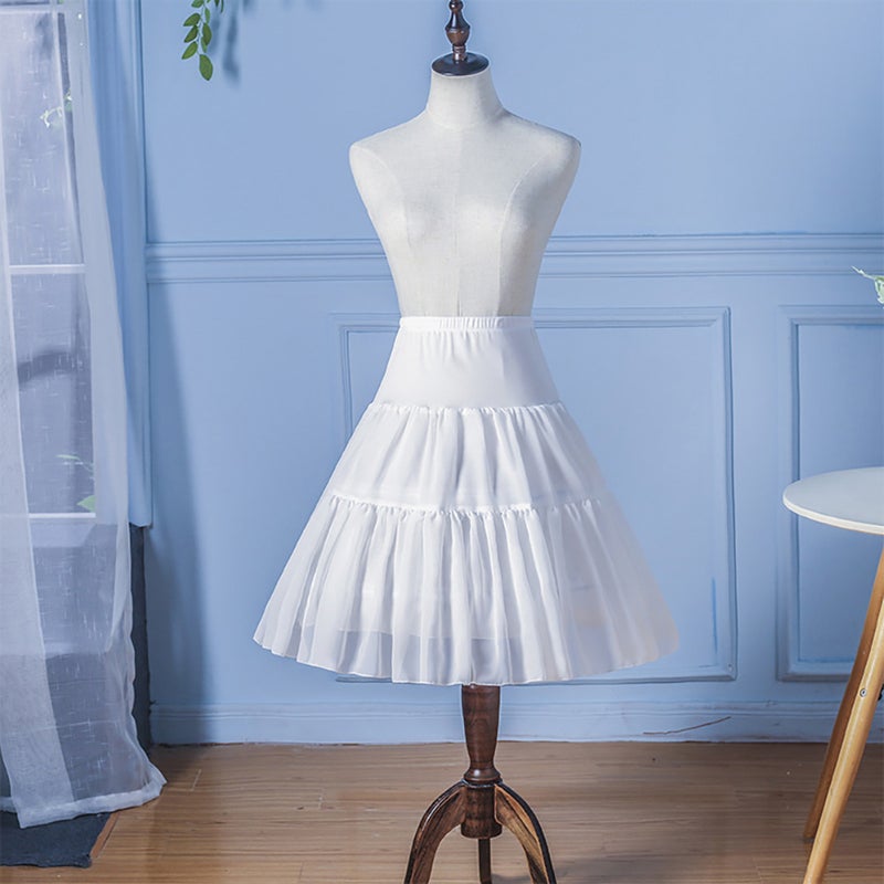 1pc Fashion Lolita Dress Underskirt Beautiful Skirt Layered Bubble Skirt (White) - Image 4