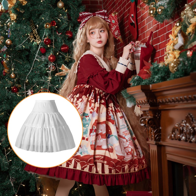1pc Fashion Lolita Dress Underskirt Beautiful Skirt Layered Bubble Skirt (White) - Image 5