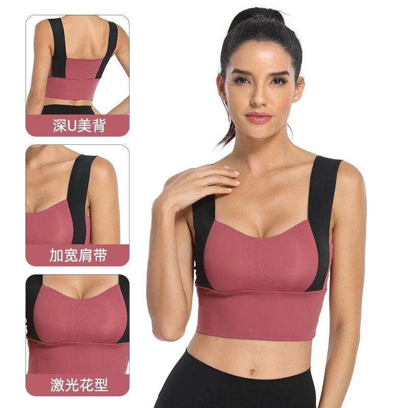 Colors Large Size Sports Underwear Women'S Chubby Girls Gather Beautiful Back Outer Wear Fitness Vest Shockproof Running Yoga Bra - Image 4