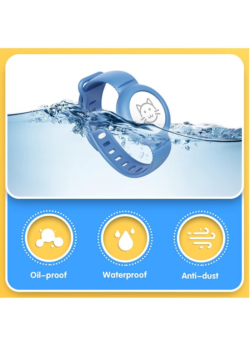 Generic - AirTag Bracelet for Kids, 4 Pack Silicone Watch Bands + 4 Pack Anti-Scratch Films for Kids/Toddler/Baby/Elders, Colourful Waterproof Wristband Compatible with Apple AirTag - Image 1