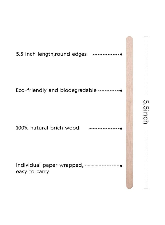 BLUETOP Individually Paper Wrapped Wooden Coffee Stirrers 5.5 Inch Pack 1000, Disposable Wood Sticks for Coffee/Tea Hot Beverage, Hot Chocolate, Wood Blenders for butter sugar,Craft Stick. - Image 4