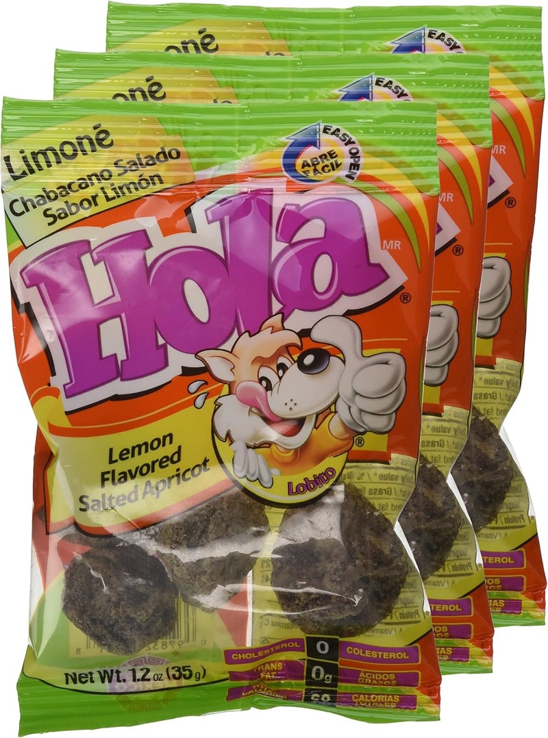 Hola Lobito Lemon Flavored Salted Apricot - 3 Pack - Image 2