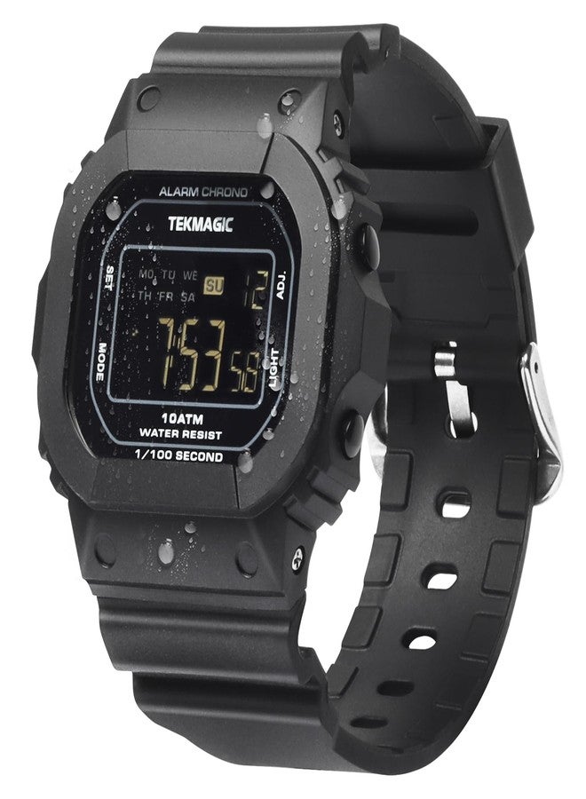 ILAME 10 ATM Water Resistant Sports Wristwatch for Swimming and Diving, Alarm Clock, Stopwatch, Timer, Dual Time, Calendar, 12 and 24 Hour Format Switchable - Image 1