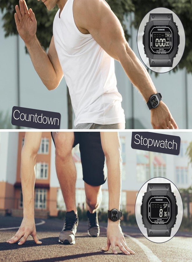 ILAME 10 ATM Water Resistant Sports Wristwatch for Swimming and Diving, Alarm Clock, Stopwatch, Timer, Dual Time, Calendar, 12 and 24 Hour Format Switchable - Image 3