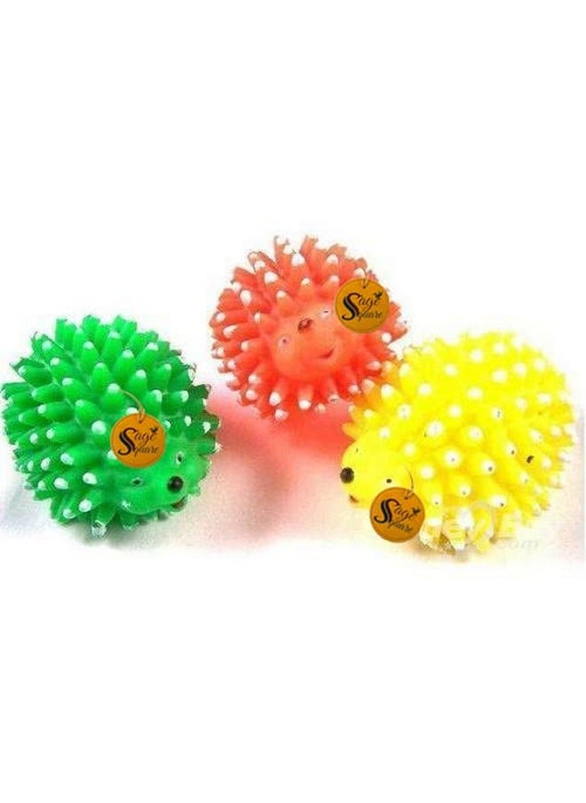 Sage Square Natural Rubber Cute Colorful Hedgehog Squeaky Toy For Puppy Dog - (Color May Vary)  - Image 5