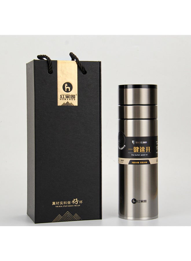 Hongjiayuan Quick Open Cup Press One Button Open Cover Car Thermos Holiday Gift Business Cup Customized Simple Water Cup
