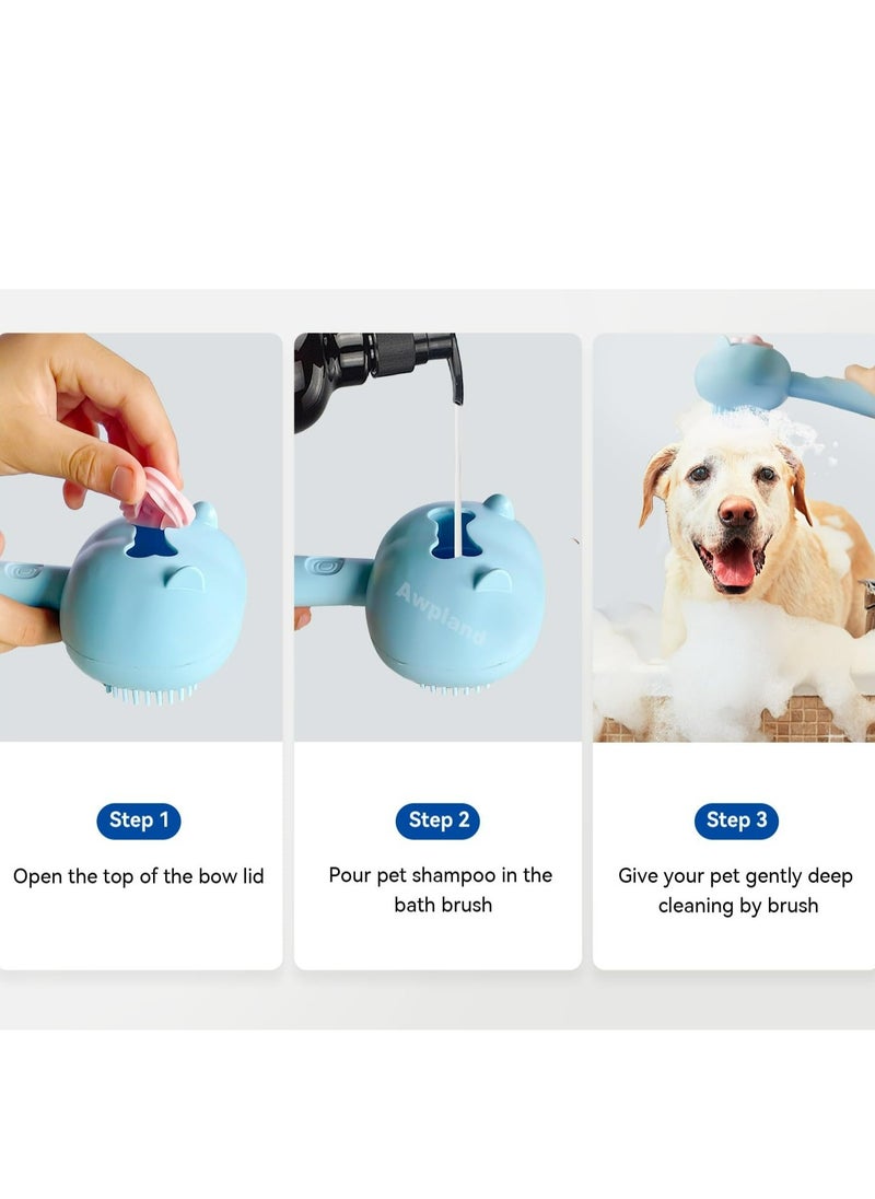Generic 1Pc，Pet Bath Brush with Handle, Shampoo Dispenser Brush Cat Shower Brush for Bathing, Deep Cleaning Cat Grooming Supplies for Short and Long Hair Dogs and Cats  - Image 3