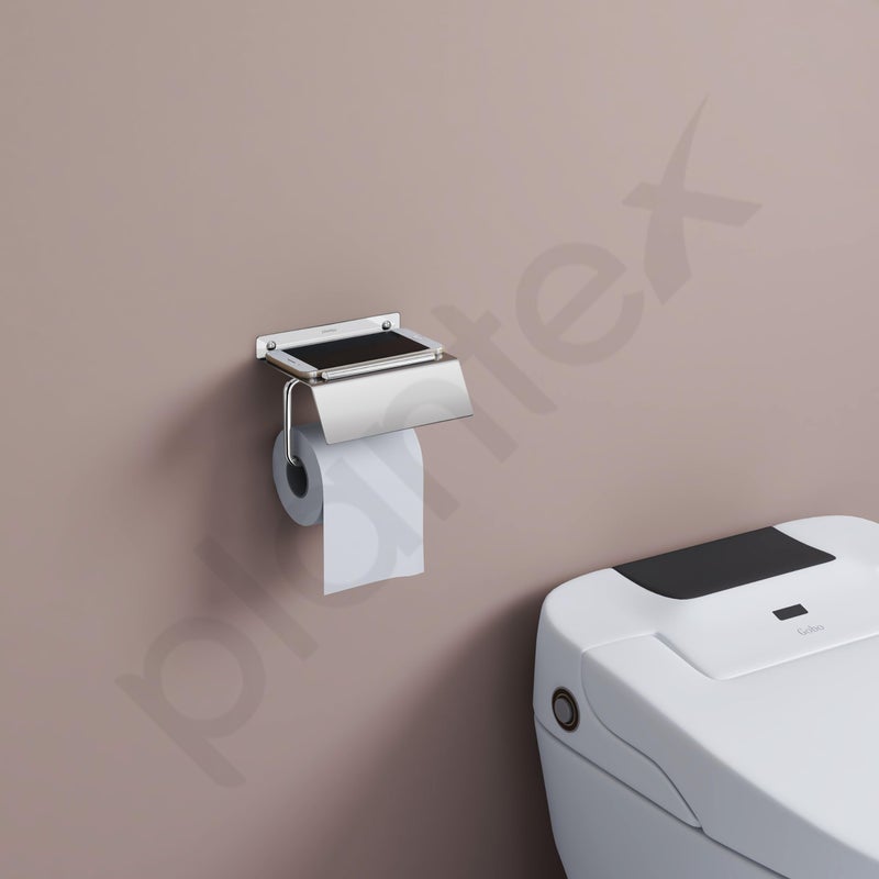 Plantex Stainless Steel Toilet Paper Holder/Toilet Paper Roll Holder/Tissue Paper Roll Holder with Mobile Stand for Bathroom Accessories - (Chrome) - Image 2