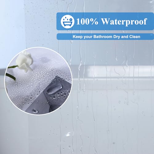 WellColor Clear Shower Curtain Liner 72 x 75 inch, PEVA Heavy Duty Shower Liner with 3 Weights, Transparent, 100% Waterproof - Image 2