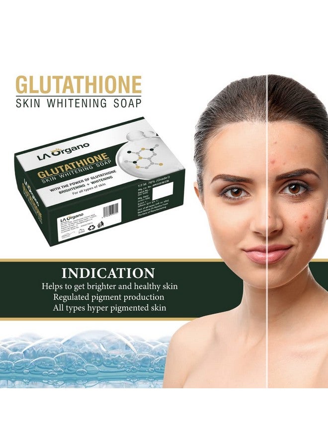 LA Organo Glutathione Skin Whitening Soap For Brightening & Whitening For All Skin Types, 100 g (Pack of 2) - Image 2