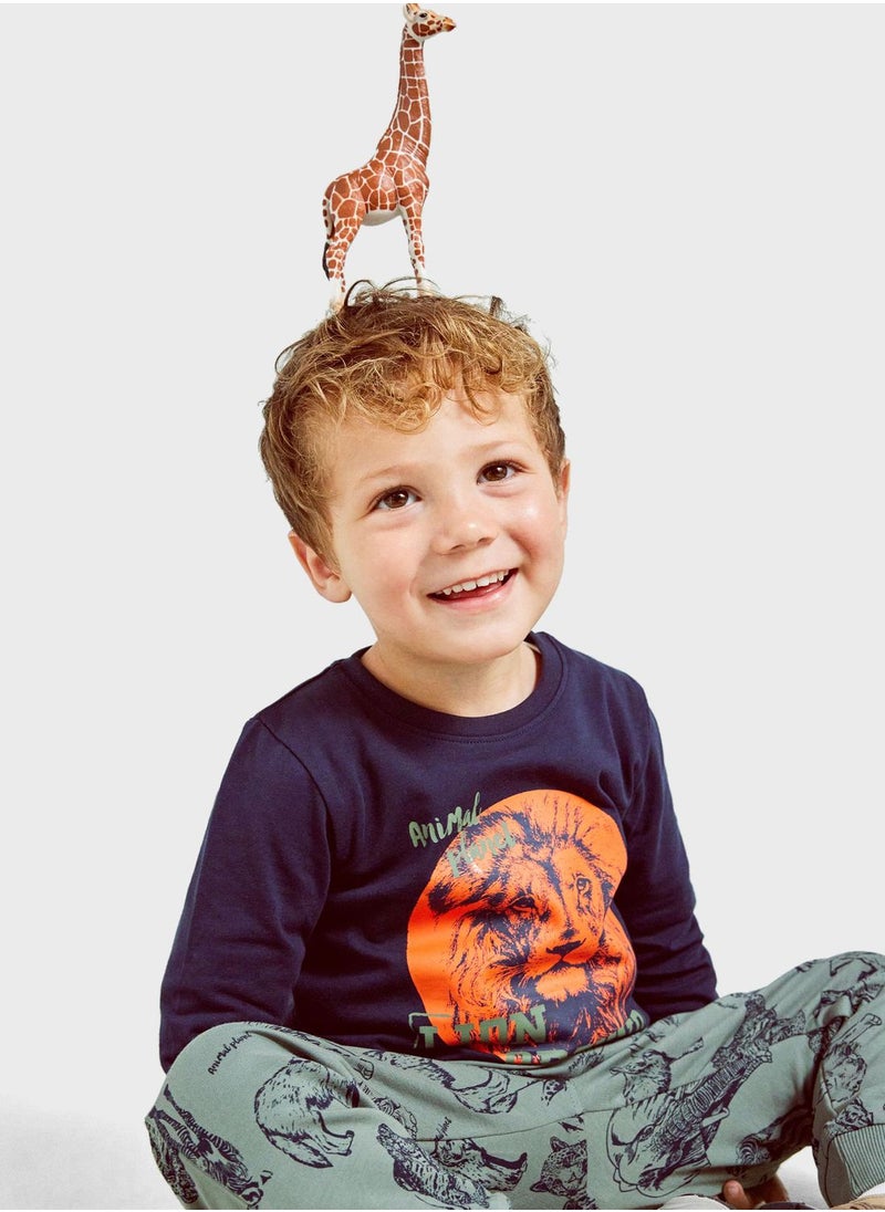 NAME IT - Kids Lion Print T-Shirt - Image 1