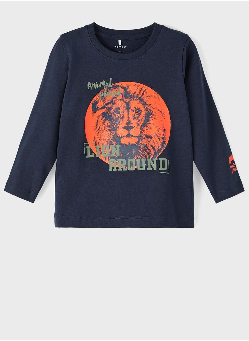 NAME IT - Kids Lion Print T-Shirt - Image 1
