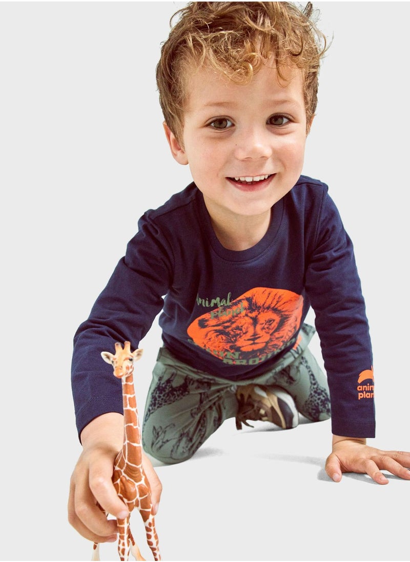NAME IT - Kids Lion Print T-Shirt - Image 1