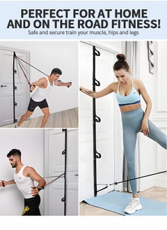 GROIC Door Anchor Strap with 2 Fitness  resistance Belts Tubes 50 Lbs for Resistance Bands Exercises, Multi Point Anchor Gym for Home Fitness, Portable Resistance Band Workout Equipment  - Image 4