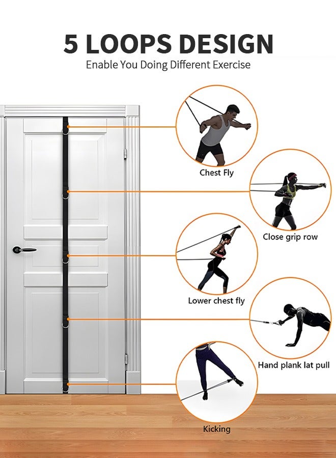 GROIC Door Anchor Strap with 2 Fitness  resistance Belts Tubes 50 Lbs for Resistance Bands Exercises, Multi Point Anchor Gym for Home Fitness, Portable Resistance Band Workout Equipment - Image 3