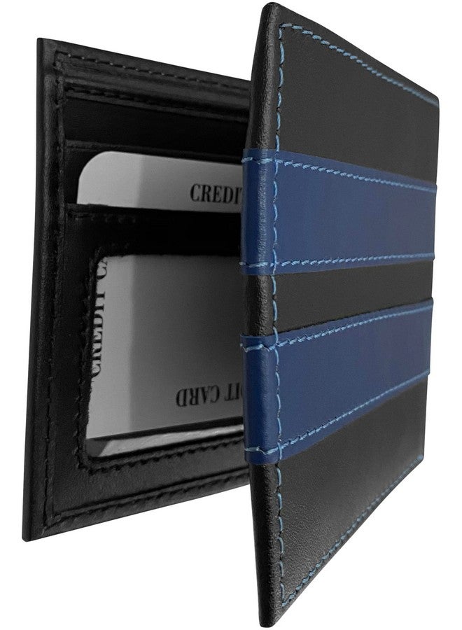 Agent Gear USA Thin Blue Line Police Wallet Law Enforcement Officer Leather Leo Bifold Wallet - Image 5