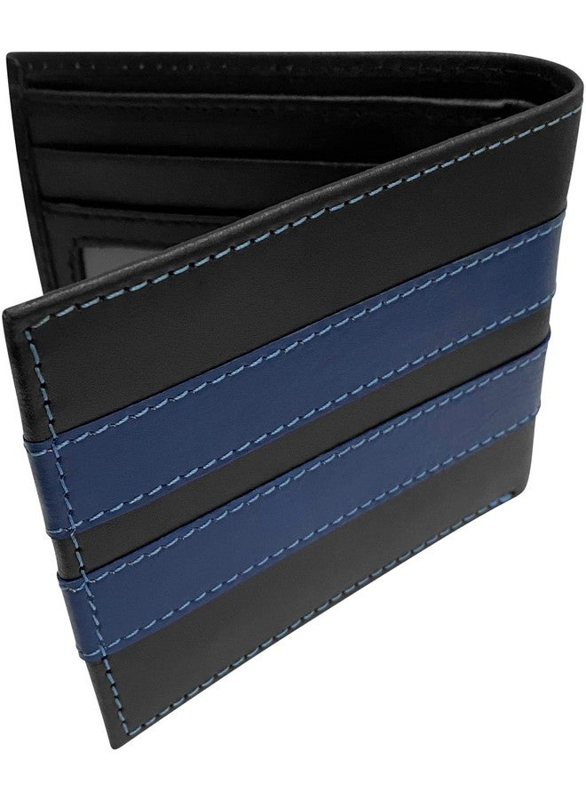 Agent Gear USA Thin Blue Line Police Wallet Law Enforcement Officer Leather Leo Bifold Wallet - Image 3