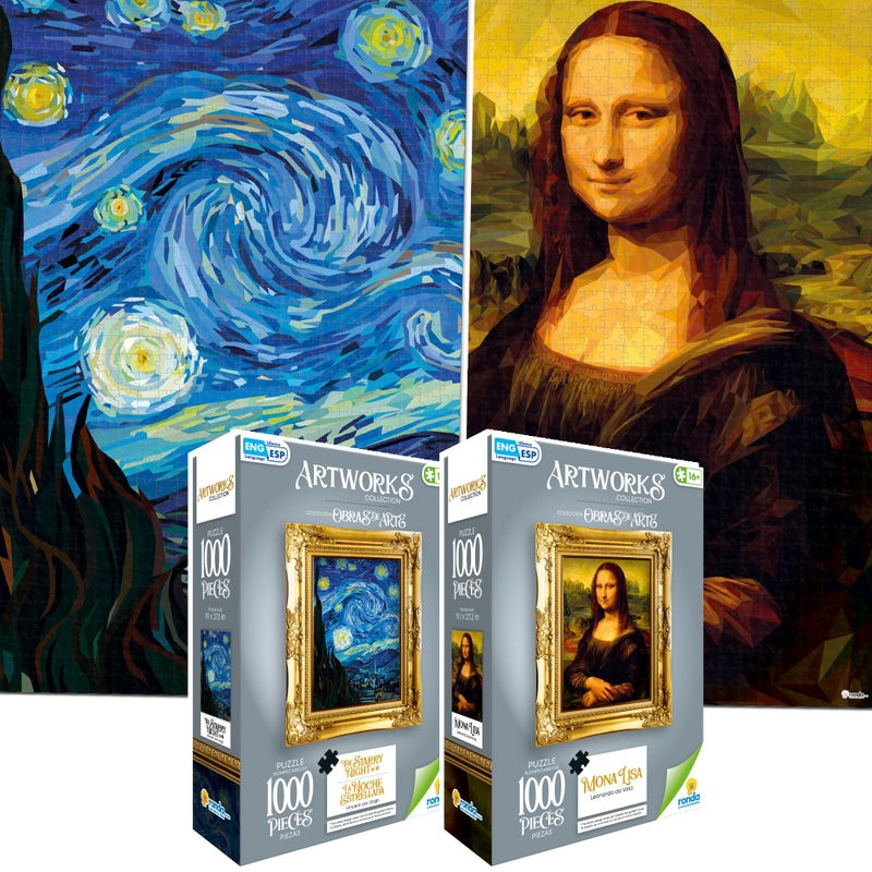 RONDA Art Puzzles 2Pack 1000Piece Set Featuring Mona Lisa Starry Night an Expert Art Challenge for Adults Designed for Deep Focus Creative Flow a Truly Rewarding Accomplishment - Image 3