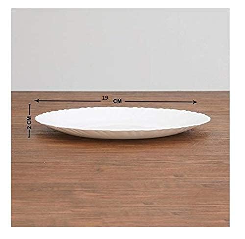 SkyKey Opal Glass larah Quarter Plate Set White 75 Inch Set of 6 Suitable for Every Occasion - Image 4