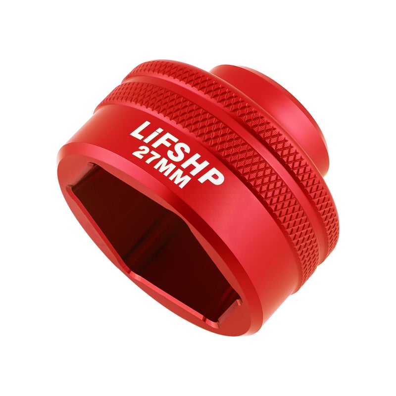 LIFSHP 27MM Oil Filter Socket38 Drive For BMW330i Mercedes Ford Nissan Dodge Hyundai Kia Mini Fiatand Other Vehicles OilFuel Filter Removal ToolRed - Image 3