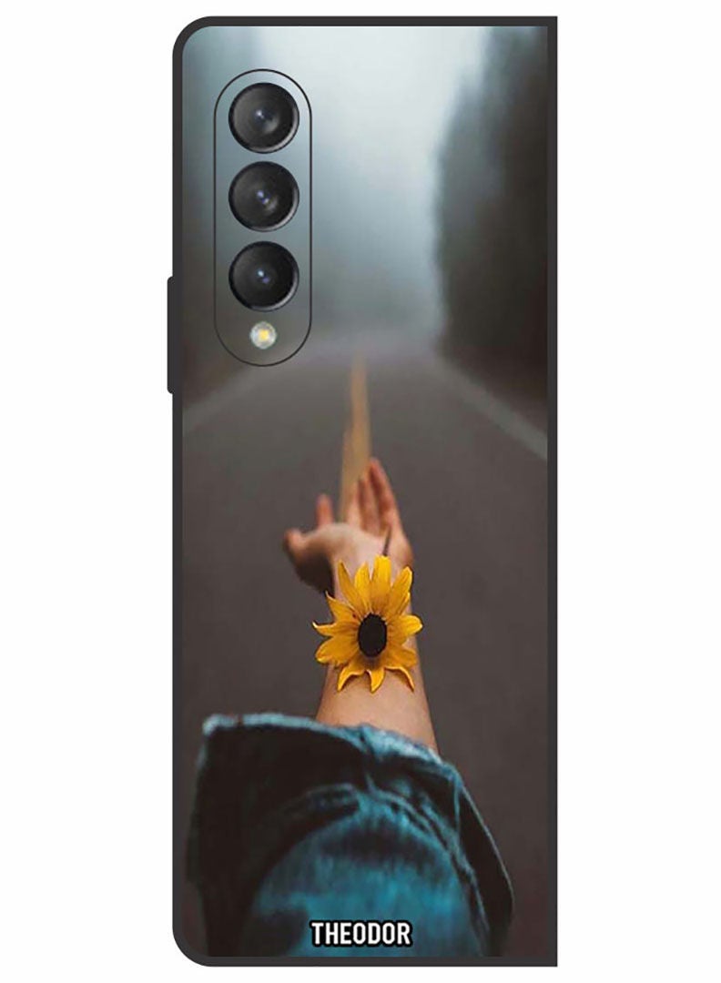 Theodor Protective Case Cover For Samsung Galaxy Z FOLD 3 5G  Flower on hand - Image 1